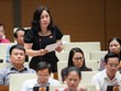 Đại biểu Trần Thị Hiền (Hà Nam) phát biểu tại hội trường.