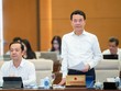 Bộ trưởng Bộ Thông tịn và truyền thông Nguyễn Mạnh Hùng phát biểu tại phiên thảo luận.