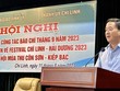 Ông Nguyễn Văn Kiên, Chủ tịch UBND Thành phố Chí Linh thông tin về sự kiện. Ảnh: Quỳnh Nga.