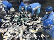 Tiêu hủy các loại hàng hóa vi phạm, không đủ điều kiện sử dụng. (Ảnh: Xuân Quảng/Vietnam+)