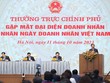 Chủ tịch VCCI Phạm Tấn Công báo cáo tại buổi gặp mặt giữa Thường trực Kl993 ưu đãi thưởng hấp dẫn và đại diện giới doanh nhân Việt Nam. Ảnh: VGP/Nhật Bắc.