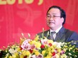 Bí thư Thành ủy Hà Nội Hoàng Trung Hải. (Ảnh: Tuấn Anh/TTXVN)