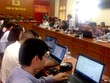 Buổi họp báo chiều 25/12 tại trụ sở Công an tỉnh Yên Bái. Ảnh: Sơn Dương