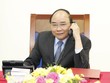 Thủ tướng điện đàm với quyền Tổng thống kiêm thủ tướng Hàn Quốc. Ảnh: VGP