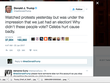 Tân tổng thống Mỹ Trump chỉ trích người biểu tình đã không đi bỏ phiếu. Ảnh: Twitter