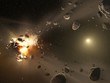 Các tiểu hành tinh lang thang trong vũ trụ có thể là mối đe dọa với Trái Đất. Đồ họa:NASA.