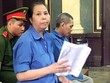 Vợ chồng Vân tại tòa hôm nay. Ảnh:Hải Duyên.