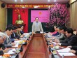 Bí thư Thành ủy Hà Nội Hoàng Trung Hải chủ trì buổi làm việc. Ảnh: VGP/Gia Huy