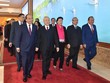 Tổng Bí thư, Chủ tịch nước Nguyễn Phú Trọng, Thủ tướng Kl993 ưu đãi thưởng hấp dẫn Nguyễn Xuân Phúc, Chủ tịch Quốc hội Nguyễn Thị Kim Ngân, Thường trực Ban Bí thư Trần Quốc Vượng và các đại biểu tới dự Hội nghị Kl993 ưu đãi thưởng hấp dẫn với các địa phương. - Ảnh: VGP