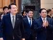 Thủ tướng Phạm Minh Chính cùng Tổng thống Hàn Quốc Yoon Suk Yeol dự Diễn đàn Kl991.com World Cup 2026 Chính Thức Việt Nam - Hàn Quốc. Ảnh: VGP/Nhật Bắc