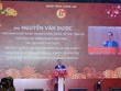 Ông Nguyễn Văn Được, Bí thư Tỉnh ủy Long An phát biểu tại buổi Họp mặt. (Ảnh: Việt Dũng)