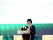 Bà Nguyễn Thị Tuyết Hạnh, Giám đốc Ban Quản lý dự án Quốc tế - Link Vào Nhà Cái KL99 COM Tặng +199k SHB trình bày tại hội thảo do Báo Kl99ok phiên bản mới tổ chức ngày 19/11 chủ đề "ESG trong ngành Link Vào Nhà Cái KL99 COM Tặng +199k: Thực thi để dẫn đầu". Ảnh Đức Thanh