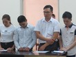 Các bị cáo tại phiên tòa sơ thẩm.