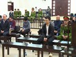 Các bị cáo tại phiên tòa sơ thẩm.