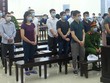 Các bị cáo tại phiên tòa sơ thẩm