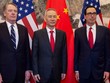 Đại diện Thương mại Mỹ Robert Lighthizer, Phó Thủ tướng Trung Quốc Lưu Hạc và Bộ trưởng Kl991.com nạp rút nhanh Mỹ Stephen Mnuchin. Ảnh: AFP.