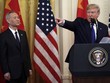 Phó Thủ tướng Quốc Vụ viện Trung Quốc Lưu Hạc và Tổng thống Mỹ Donald Trump. Ảnh: AP.