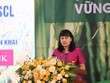 Bà Phùng Thị Bình, Phó tổng giám đốc Agribank phát biểu tại Hội nghị