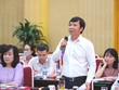 Ông Trần Mạnh Hà, Vụ trưởng Vụ Kiểm soát chi (Kho bạc 99Kl99 trực tiếp đá gà) trả lời họp báo chiều 18/7 (Ảnh: M.Minh)