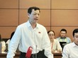 Giám đốc Bệnh viện Chợ Rẫy Nguyễn Tri Thức phát biểu tại họp tổ Quốc hội sáng 24/10.
