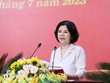 Bà Nguyễn Hương Giang, Chủ tịch UBND tỉnh khóa XIX, nhiệm kỳ 2021-2026 vừa bị miễn nhiệm chức danh (Ảnh: TTXVN)