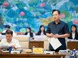 Phó Chánh án Tòa án Nhân dân Tối cao Nguyễn Văn Tiến phát biểu tại phiên họp sáng 27/3