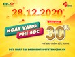BIC giảm 30% phí Kl99kl phiên bản hoạt động sức khỏe trong ngày 28/12/2020