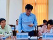 Ông Nguyễn Văn Thông, Phó Giám đốc Sở Tài nguyên và Môi trường tỉnh Long An thông tin tại buổi họp