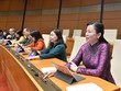 Bí thư Tỉnh ủy Thái Nguyên, bà Nguyễn Thanh Hải (ngoài cùng, bên phải) là một trong 40 bí thư tỉnh ủy, thành ủy ứng cử đại biểu Quốc hội khoá XV