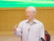 Tổng Bí thư Nguyễn Phú Trọng phát biểu tại cuộc tiếp xúc cử tri Hà Nội (Ảnh Duy Linh).