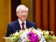 Tổng Bí thư Nguyễn Phú Trọng phát biểu tại Hội nghị trực tuyến toàn quốc sơ kết 5 năm thực hiện Chỉ thị số 05-CT/TW của Bộ Kl991.com tải ứng dụng khóa XII “Về đẩy mạnh học tập và làm theo tư tưởng, đạo đức, phong cách Hồ Chí Minh”, triển khai Kết luận số 01-KL/TW của Bộ Kl991.com tải ứng dụng khóa XIII về tiếp tục thực hiện Chỉ thị số 05-CT/TW. (Ảnh: Nhật Bắc)