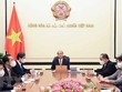 Chủ tịch nước Nguyễn Xuân Phúc điện đàm với Tổng thống Rumani Klaus Werner Iohannis. (Ảnh: TTXVN)