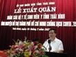 Chủ tịch UBND tỉnh Thái Bình Nguyễn Khắc Thận phát biểu tại buổi ra quân tình nguyện hỗ trợ TP. Hồ Chí Minh chống dịch Covid-19