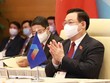 Chủ tịch Quốc hội Vương Đình Huệ làm Trưởng đoàn tham dự AIPA 42 tại điểm cầu Hà Nội, đặt tại Trung tâm Hội nghị quốc tế (Ảnh Duy Linh).