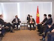Chủ tịch Quốc hội Vương Đình Huệ tiếp đại diện Công ty Infra Asia Investment (Ảnh - TTXVN) 
