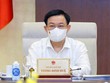 Chủ tịch Quốc hội Vương Đình Huệ phát biểu tại phiên họp.