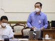 Ông Bùi Tá Hoàng Vũ, Giám đốc Sở Công Thương TP.HCM phát biểu tại cuộc họp. (Ảnh: TTBC)