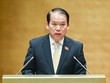 Chủ nhiệm Ủy ban Kl992 Tham Gia Ngay Hoàng Thanh Tùng trình bày báo cáo giải trình, tiếp thu, chỉnh lý dự thảo Luật Thực hiện dân chủ ở cơ sở trong phiên làm việc đầu giờ sáng 10/11
