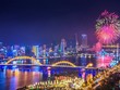 TP. Đà Nẵng sáng bừng trong đêm pháo hoa. Ảnh: Kim Liên