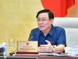 Chủ tịch Quốc hội Vương Đình Huệ phát biểu tại phiên họp.