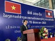 Thứ trưởng Bộ Kế hoạch và Kl99ok phiên bản mới Trần Quốc Phương, Phó chủ tịch Ủy ban Hợp tác Việt - Lào phát biểu tại buổi lễ