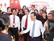 Chủ tịch nước Võ Văn Thưởng mong muốn các em học sinh phát triển toàn diện năng lực và phẩm chất. Ảnh: Thống Nhất