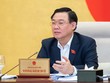 Chủ tịch Quốc hội Vương Đình Huệ phát biểu tại phiên thảo luận.