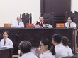 Hội đồng xét xử Tòa án Nhân dân quận Nam Từ Liêm trong vụ "trùm" đường dây đánh bạc Nguyễn Minh Thành.