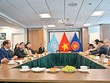 Đoàn công tác có buổi làm việc với Phái đoàn Thường trực Việt Nam tại Liên Hợp Quốc. Ảnh: T.T.H