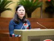 Chủ nhiệm Ủy ban Tư pháp Lê Thị Nga trình bày báo cáo tiếp thu, giải trình.