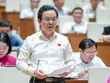 Đại biểu Hoàng Văn Cường (đoàn Hà Nội) phát biểu trong phiên làm việc sáng 28/6 tại Hội trường