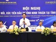 Ông Trần Quốc Nam (đứng) Chủ tịch UBND tỉnh Ninh Thuận trả lời một số vấn đề mà nhà Kl99ok phiên bản mới quan tâm