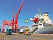 Vận chuyển hàng hóa tại cảng quốc tế Long An. Ảnh: Lê Toàn 