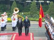 Chủ tịch nước Lương Cường chủ trì Lễ đón chính thức Tổng thống Cộng hòa Bulgaria Rumen Radev. Ảnh: Đức Thanh 